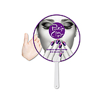 0.5T패트 고투명 반달팬시자루부채 원형