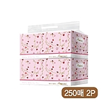 해피니스 미용티슈 250매 새와꽃 2P 기성품