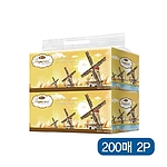 해피니스 미용티슈 200매 노을풍차 2P 기성품