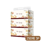 해피니스 미용티슈 250매 플라워 3P 기성품
