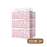 해피니스 미용티슈 250매 새와꽃 3P 기성품