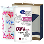 무궁화 키친솝 연잎 주방세제 리필 300ml 롤키친타올 70매 1P