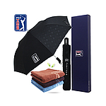 PGA 2단 엠보선염 완자우산+죽사타올세트
