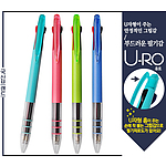 유로 3색 투명 니들 볼펜 3링