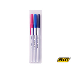 Bic 라운드스틱볼펜 3P세트 (투명필통케이스)