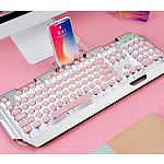 넥스원 기계식 키보드 LED 클래식 타자기 K10 핑크