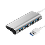 NEXONE 4 in 1 고속전송 알루미늄 USB 3.0 허브 sy-294 실버