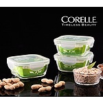 코렐 그린브리즈 유리밀폐용기 정사각 3조 6p