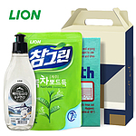 LION 참그린 유럽에서 온 베이킹소다 구연산 담은 주방세제 용기 300g  참그린 녹차 뽀드득 리필 300ml  독일칼라행주 1P