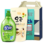 LION 참그린 녹차 뽀드득 용기 500g 무궁화 오곡 안심설거지 리필 300ml 독일칼라행주