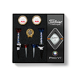 타이틀리스트 Pro V1 골프볼 골드 볼마커 자석티 세트
