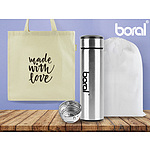 라이트에코백 인도산 Boral보랄스테인리스스틸텀블러480ml 부직포파우치 SET