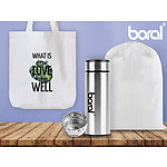 스탠다드에코백중화이트 Boral보랄스테인리스스틸텀블러380ml 부직포파우치 SET