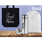스탠다드에코백중 블랙 Boral보랄스테인리스스틸텀블러380ml 부직포파우치 SET