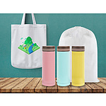 퓨어트윌에코백 화이트 스탠다드텀블러300ml 부직포파우치 SET