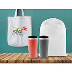퓨어트윌에코백 화이트 그랑데스테인리스텀블러450ml 부직포파우치 SET