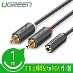 3.5mm 스테레오 to RCA 2선 케이블 1m (U-10588)