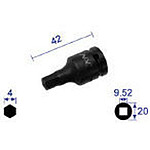 육각 렌치 소켓 (쇼트 타입) (삽입각 9.52mm)