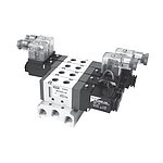 5포트 솔레노이드밸브 (SF3000 시리즈, 폭23mm, 1/8, 3위치 Exhaust Center)스프링리턴, 내부파이롯트 구조)
