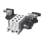 5포트 솔레노이드밸브 (SF4000 시리즈, 폭26mm, 1/4, 3위치 Exhaust Center)스프링리턴, 내부파이롯트 구조)