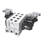 5포트 솔레노이드밸브 (SF5000 시리즈, 폭32mm, 3/8, 3위치 Open Center)스프링리턴, 내부파이롯트 구조)
