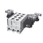 5포트 솔레노이드밸브 (SF6000 시리즈, 폭36mm, 1/2, 3위치 Exhaust Center)스프링리턴, 내부파이롯트 구조)