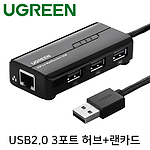 USB2.0 3포트 허브+랜카드