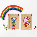 지점토 손쿵발쿵 단추액자 만들기