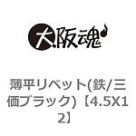 얇은 평평한 리벳 (철 / 3가 블랙)