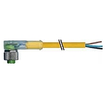 M12 female 90° A-cod. with cable LED