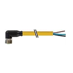 M8 female 90° A-cod. with cable