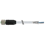 M12 female 0° A-cod. with cable shielded