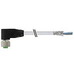 M12 female 90° A-cod. with cable shielded