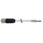 M12 female 0° A-cod. shielded with cable