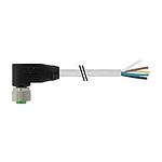 M12 female 90° A-cod. with cable