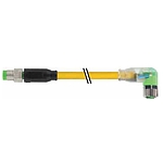 M8 male 0° / M8 female 90° A-cod. LED