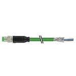 M8 male 0° A-cod. with cable shielded
