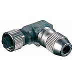 M12 female 90° A-cod. IDC 2LED
