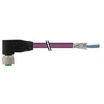 M12 female 90° A-cod. with cable