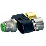 T-Coupler Slimline M12 male / 2x M12 female A-cod.