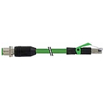 M12 male 0° D-cod. / RJ45 male 0° shielded