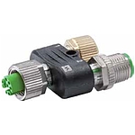 T-Coupler M12 female / M12 female + male shielded