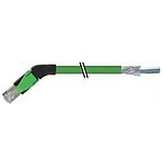 RJ45 male 45° left with cable shielded
