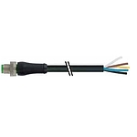 M12 Power male 0° L-cod. with cable