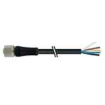 M12 Power female 0° S-cod. with cable