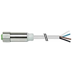 M12 Steel female 0° A-cod. with cable