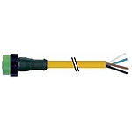 MQ12 female 0° A-cod. with cable
