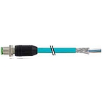 M12 male 0° D-cod. with cable shielded