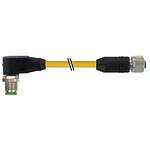 M12 male 90° / M12 female 0° A-cod.