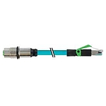 M12 fem. recept. D-cod. rear/RJ45 male 0° shielded